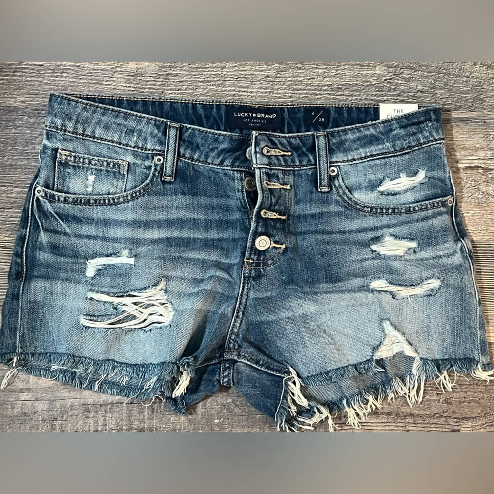 Lucky Brand Blue Distressed Denim Shorts